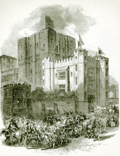 Reception of Queen Elizabeth at Kenilworth Castle by English School